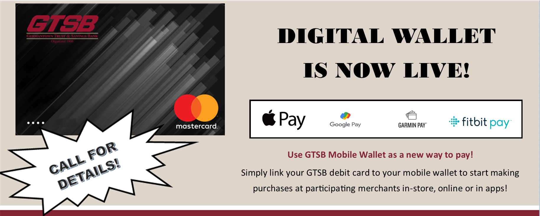 Digital Wallet Now Live